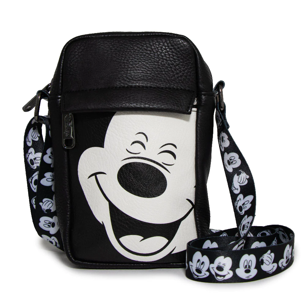 Mickey Mouse Smiling Face Black/White Cross Body Bag